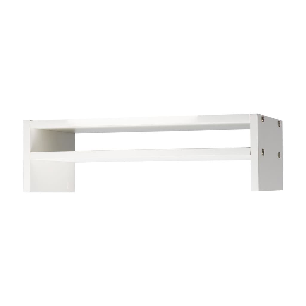 Suporte Para Monitor Elevado MDF Branco com Organizador Central Mesa Ergonômico Home Office