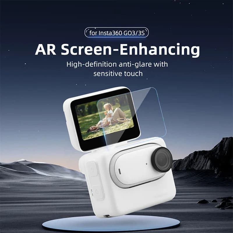 Película Protetora HD Antirreflexo Sensível ao Toque para Tela AR + Lenços de Limpeza para Insta360 GO3/3S Acessórios Re