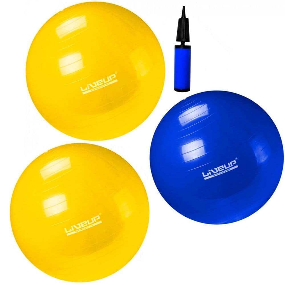 Kit Pilates 3 Bolas: 1 Bola 65cm + 2 Bolas 75cm + 1 Mini Bomba