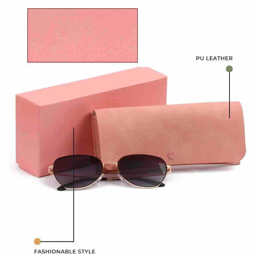 Óculos De Sol Em Couro De  Macio  Feminino Simple Eyewear Storage Nova