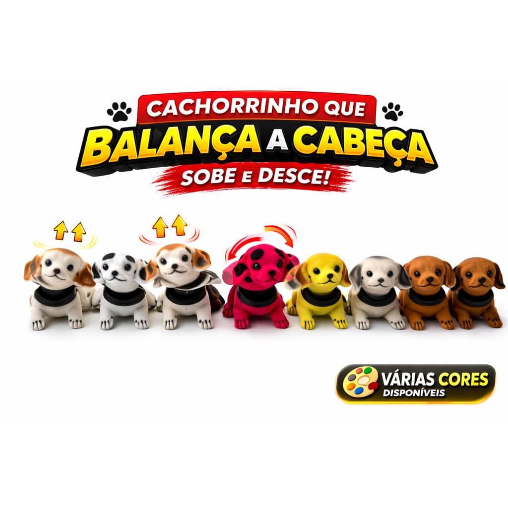 Cachorrinho que Balança a Cabeça Decorativo – Cachorro Miniatura Fofo Colecionável Enfeite para Mesa e Estante