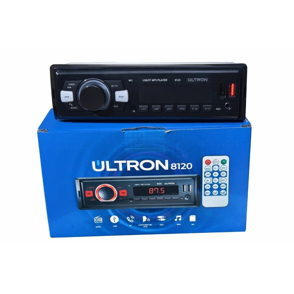 Rádio Automotivo Bluetooth Ultron 8120 MP3 Player USB + Controle Remoto | 4x50W RMS - 5540