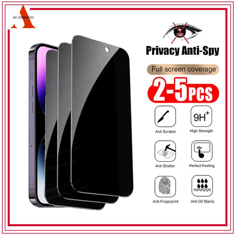 Kit 2 Película de Vidro 3D Privativa Para IPhone Todos Modelos Privacidade Para Ios XS XR 11 12 13 14 Pro Max