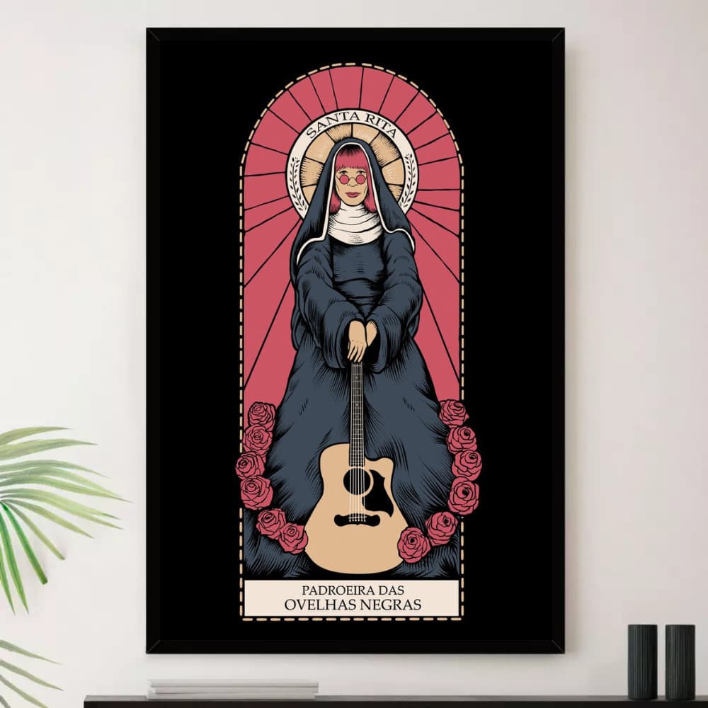 Quadro Rita Lee Ovelha Negra Decorativo