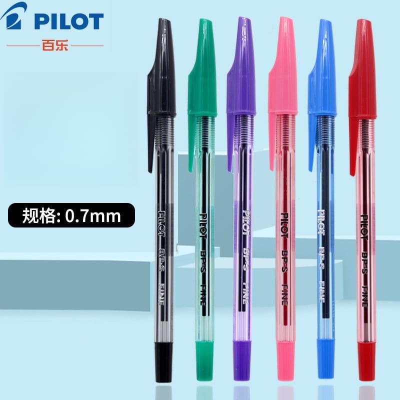 6 canetas esferográficas japonesas PILOT Woodpecker BP-SF 0.7mm com corpo transparente e tinta à base de óleo para estud