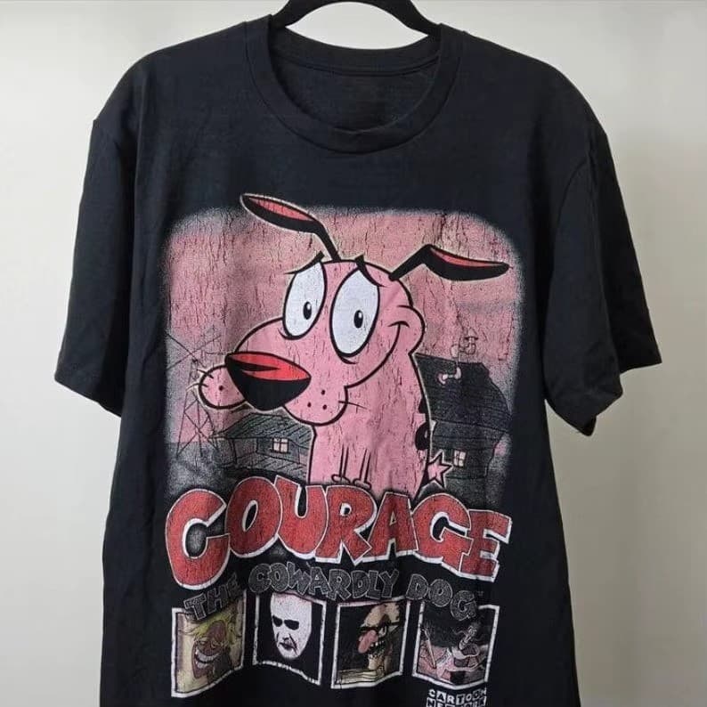 Camiseta Premium 100% Algodão Cão Coragem Desenho Lançamento 2026 Envio Imediato