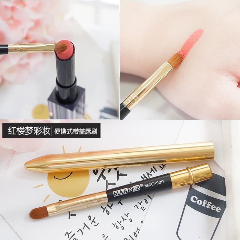 Pincel labial de Metal portátil retrátil, batom, batom, brilho labial, Mini pincel de maquiagem, pincel para iniciantes