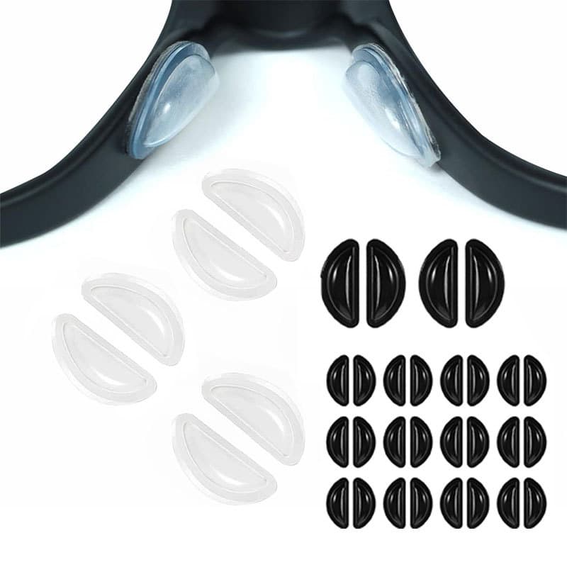 Kit 5/10/15/20 Pares De Almofadas De Nariz Adesivas De Silicone Para Óculos , Antiderrapantes , Confortáveis , Super Mac