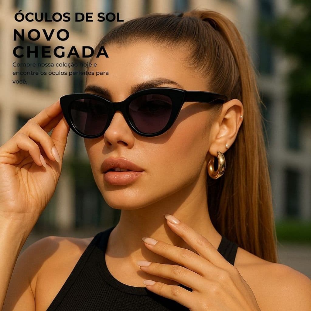 HEYOO Óculos de Sol Gato Retrô Elegante UV400, Leve e Confortável, Ideal para Viagens e Eventos Sociais Unissex