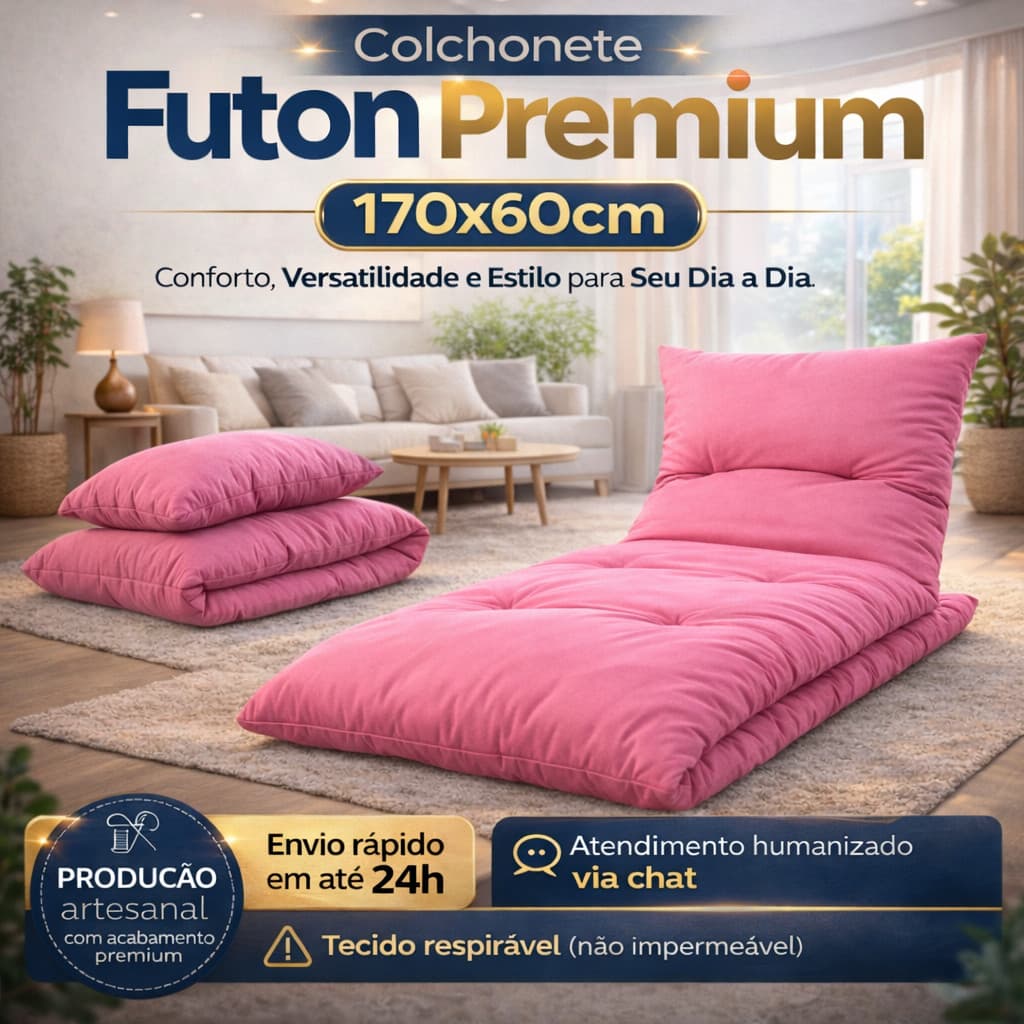Almofada Futon Grande P/ Cadeira Sofá Pallet Espreguiçadeira