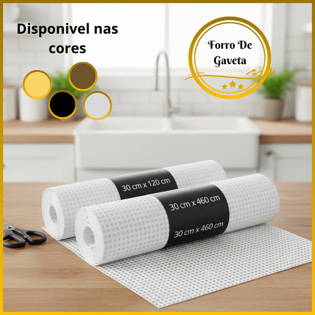 1/2 Forros Gaveta 30cmx460cm ou 120cm Rolo Forro Protetor Gavetas armário Cozinha Antiderrapante