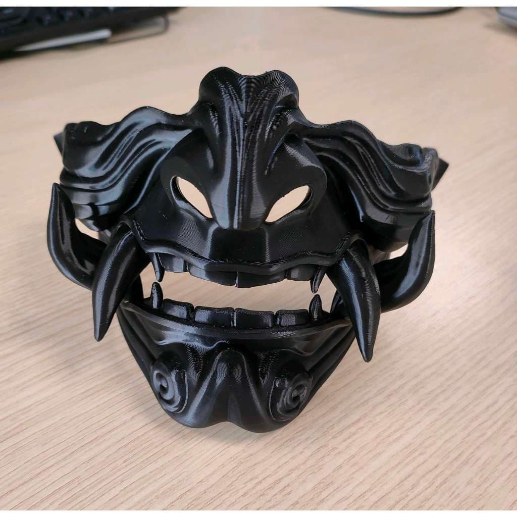 Máscara Samurai Oni em 3D – Modelo Colecionável e Decorativo Japonês Cosplayer Geek Cultura Oriental