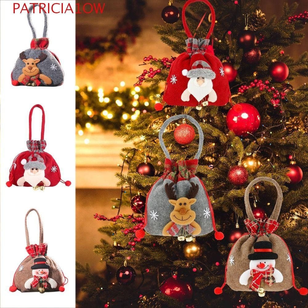 PATRICIA1OW Bolsa De Boneca De Boneco De Neve De Natal , Macia De Doces De Desenho Animado , Com Cordão