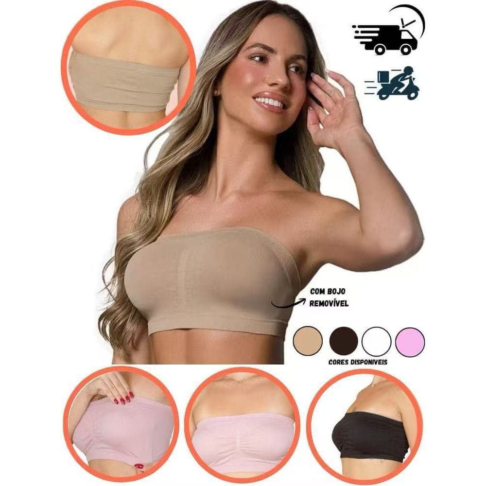 Top Faixa com Bojo Feminino – Confortável, Não Marca e Ideal para Blusas de Alçalili