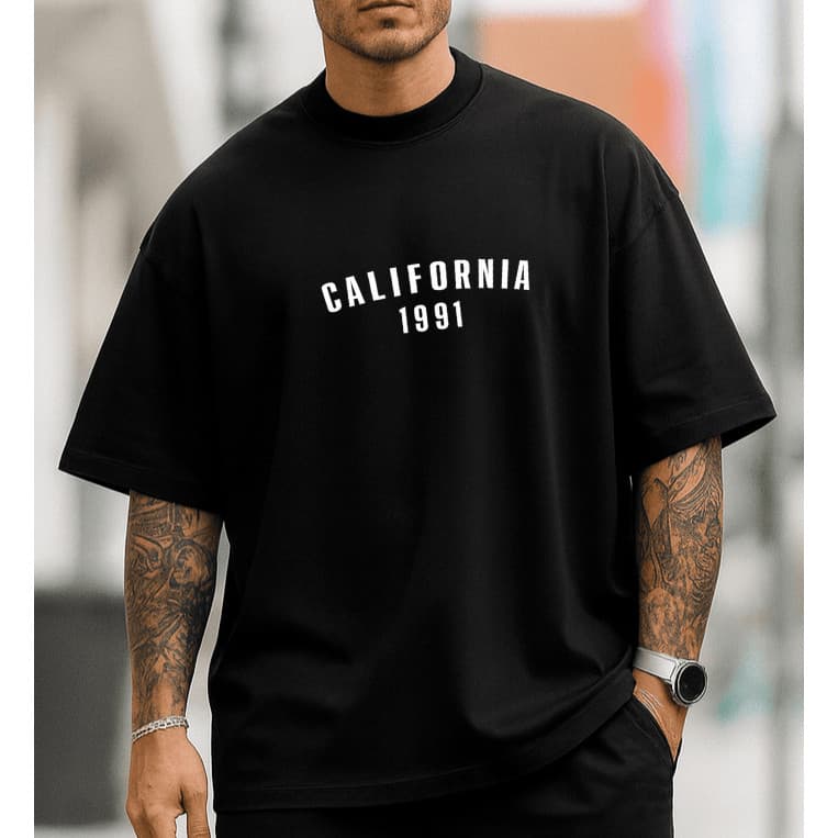 Camiseta Masculina Oversized  | Algodão 100% | Cores Neutras