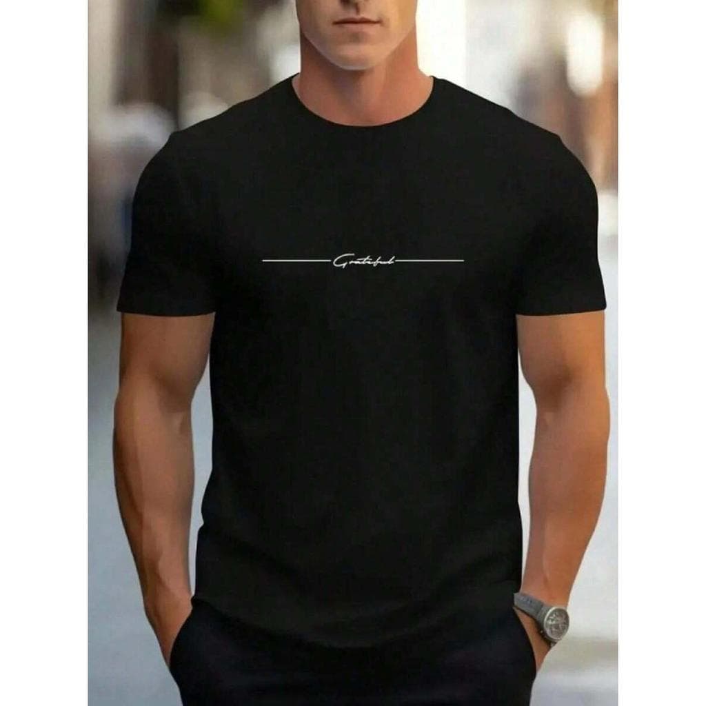 Camiseta masculina de Manga Curta com Gola Redonda Verão Casual Premium Dia Dos Pais