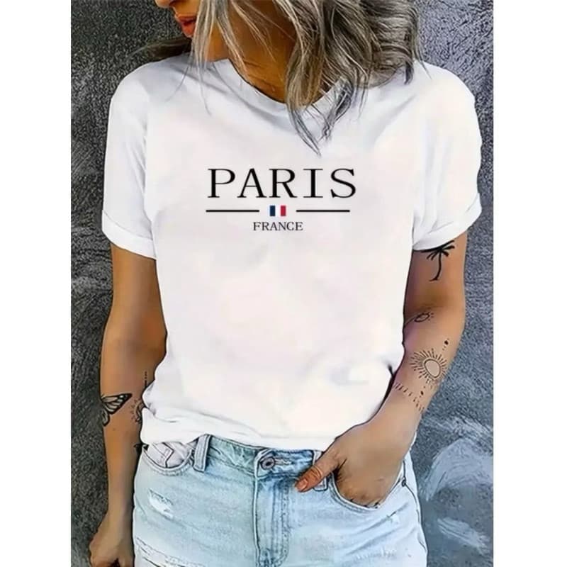 Camiseta Feminina Camisa Paris França Blusa Moda Feminina Tendensia Importada