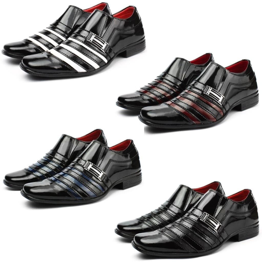 Kit 04 Pares Sapato Social Masculino Moderno Casual Confortável