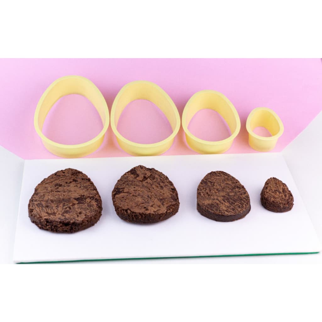 Kit Cortador De Brownie Formato Ovo 4 Tamanhos Páscoa Bluestar Ana Brownie
