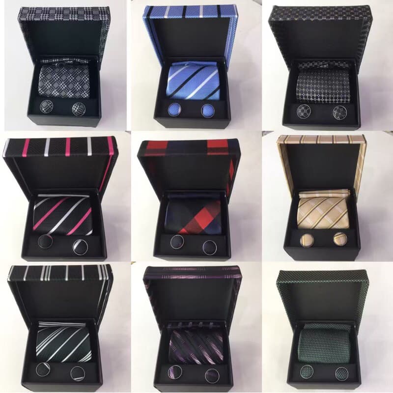 Kit Gravata Masculina com Lenço e Abotoaduras – Elegância para Todas as Ocasiões(7.5cm)