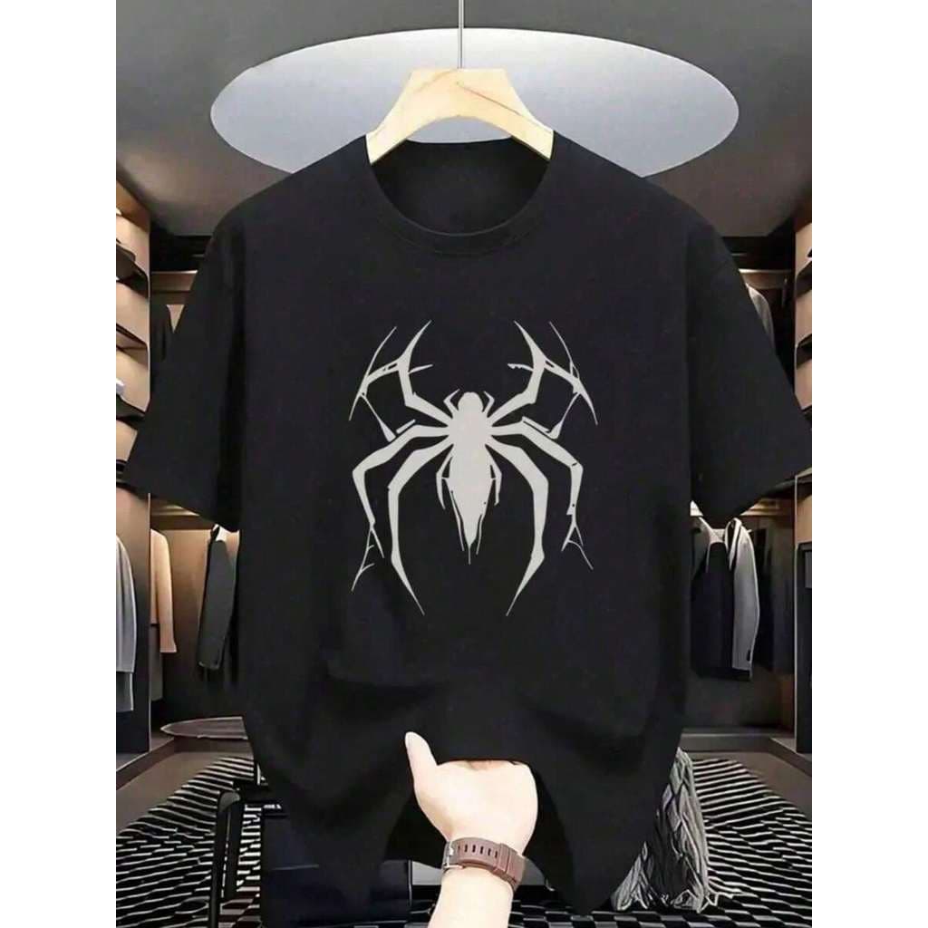 Camiseta Aranha  Masculina Algodão Manga Curta Casual Estilo Geek