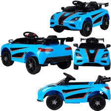 Carro Eletrico Infantil Recarga Rapida Design Esportivo Azul 6 Volts
