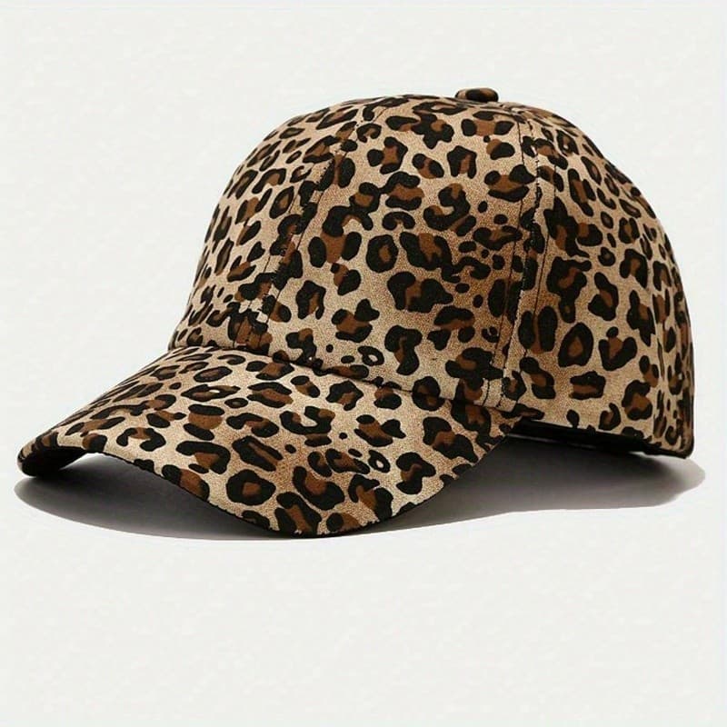 Boné De Beisebol Feminino Com Estampa De Leopardo – Snapback Ajustável , Leve E Respirável , Perfeito Para Passeios Casu