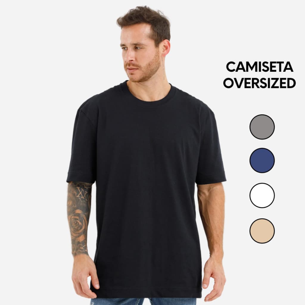 Camiseta Oversized Masculina Algodão Premium