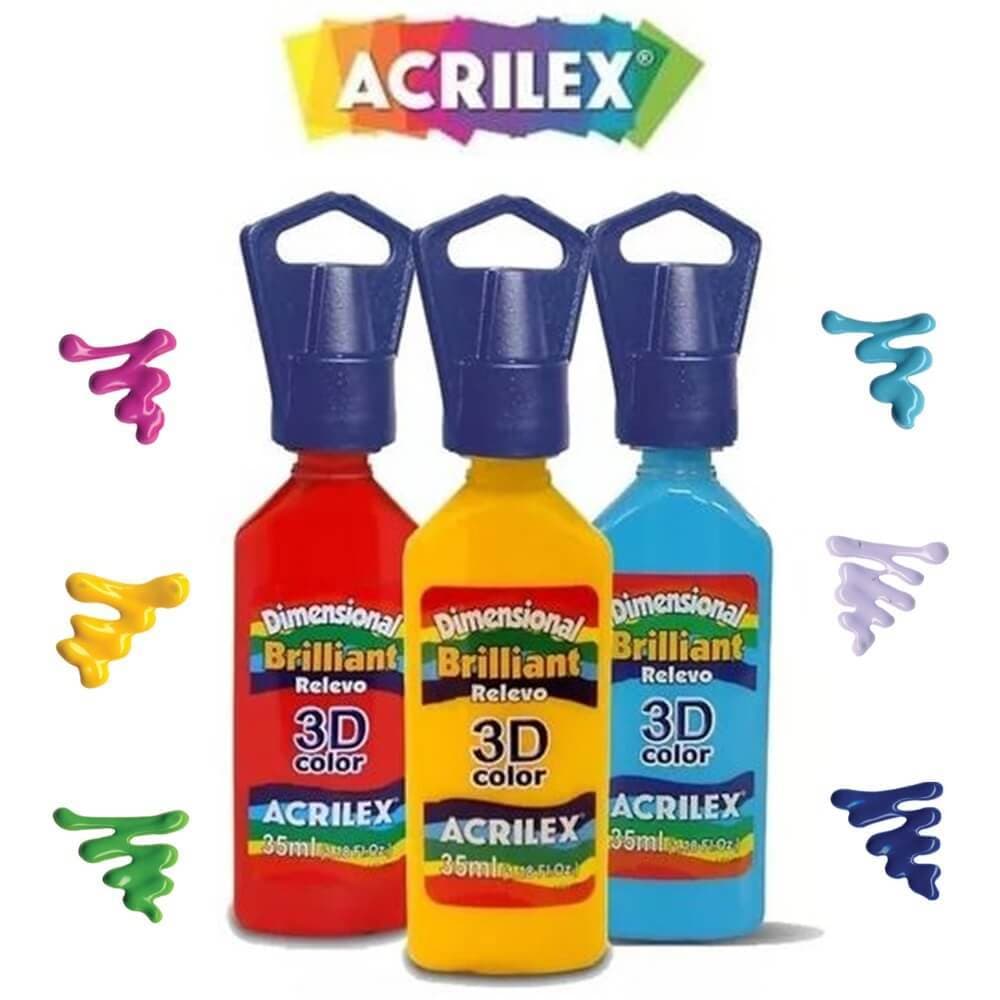 Tinta Relevo Dimensional Brilliant 3D 35ml (Ref. 12112) Acrilex