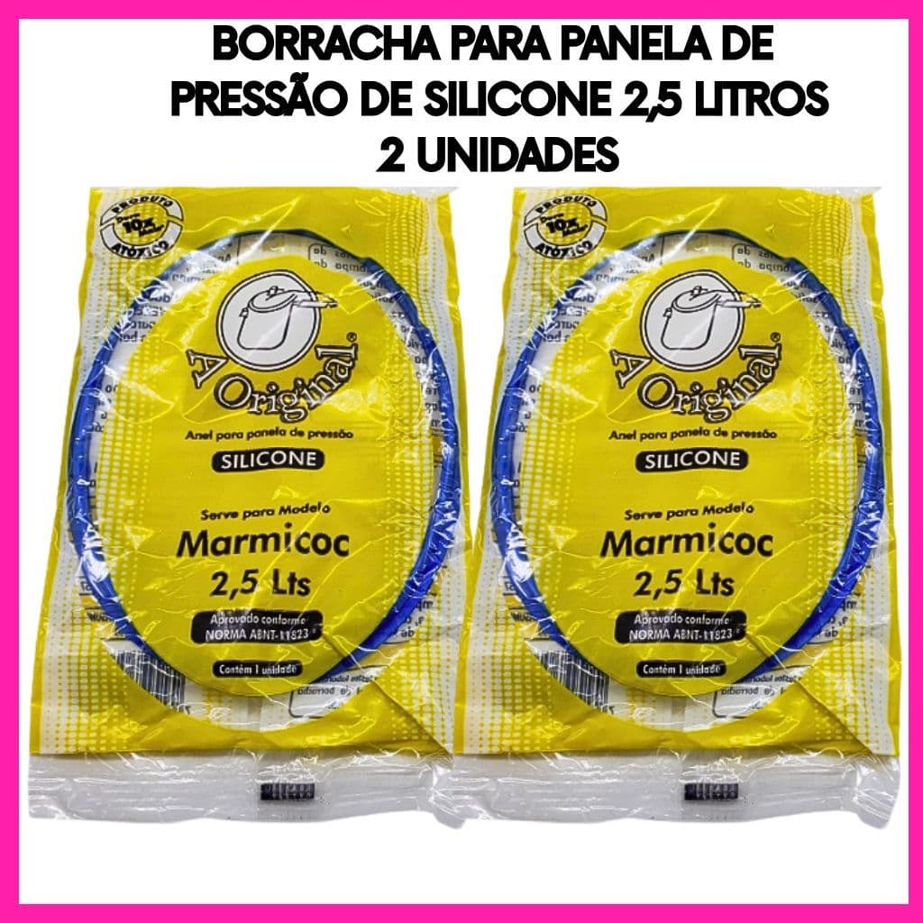 Borracha Panela de Pressão 2,5 Litros Silicone Universal Reposição Vedação 2 Unidades