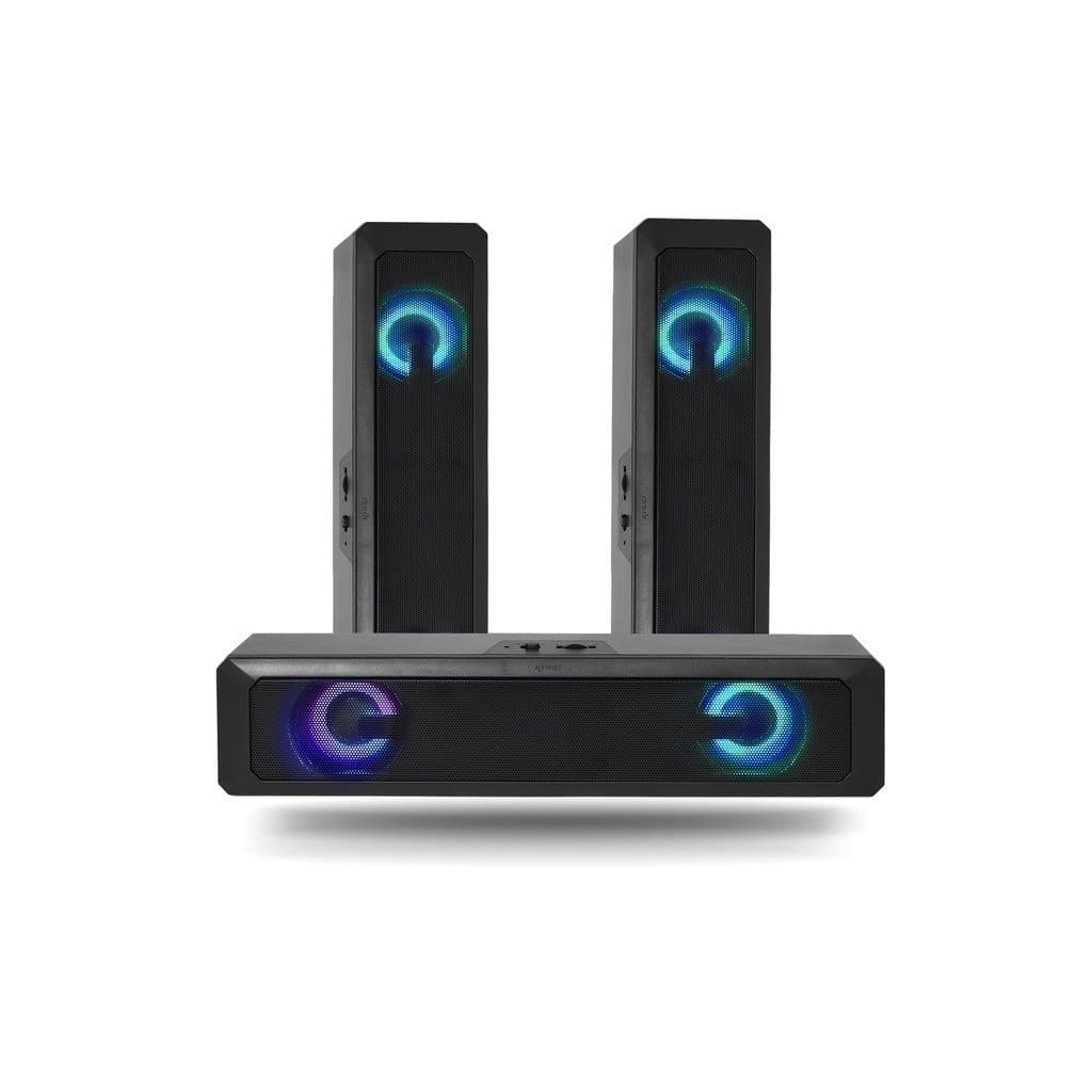 Caixa De Som SoundBar Profissional Som Surround Potente Gamer Led Rgb Subwoofer Bass Conexão P2