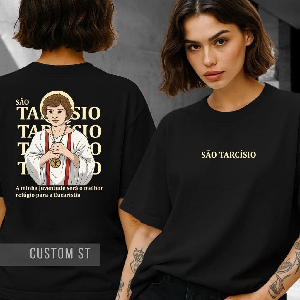 Camiseta São Tarcísio Padroeiro Acólitos Coroinhas Católica Cristã Religiosa Eucaristia Fé Igreja Camisa Devocional Amém