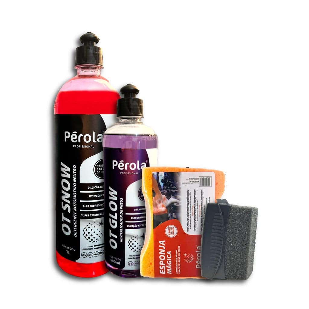 Kit Shampoo Automotivo 1L OT Snow + Pretinho 500ml