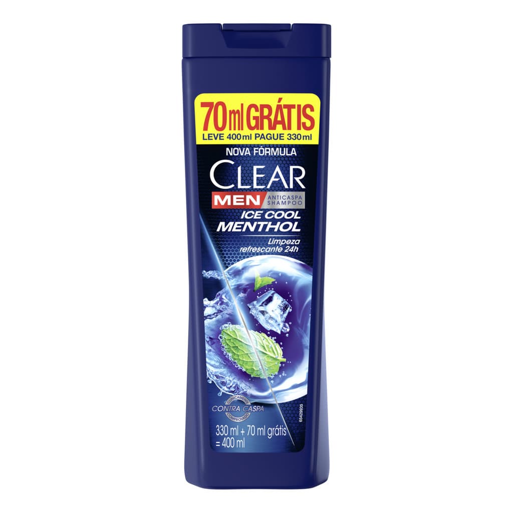 Clear Men Shampoo Anticaspa Ice Cool Menthol 400 Ml