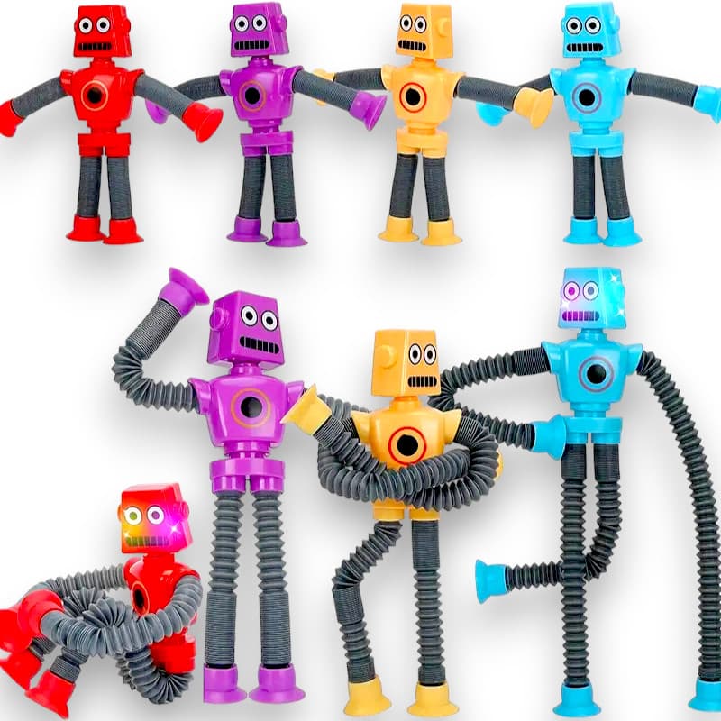 1PC Crianças Ventosa Brinquedos Girafa Robô Pop Tubo Sensorial Jogando Educação Precoce Jogos De Alívio Do Estresse