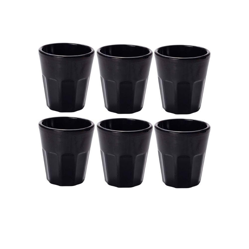 Kit 6 Copos Café Dose Preto 120 ml Licor Shot Aperitivo Tipo Americano Plasútil
