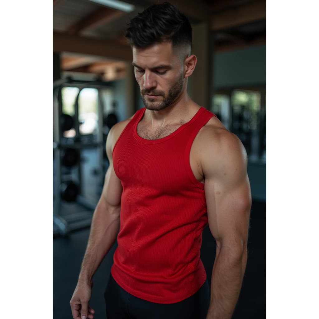 Regata Masculina Canelada Modelo Americano ribana academia esporte treino fit natal carnaval