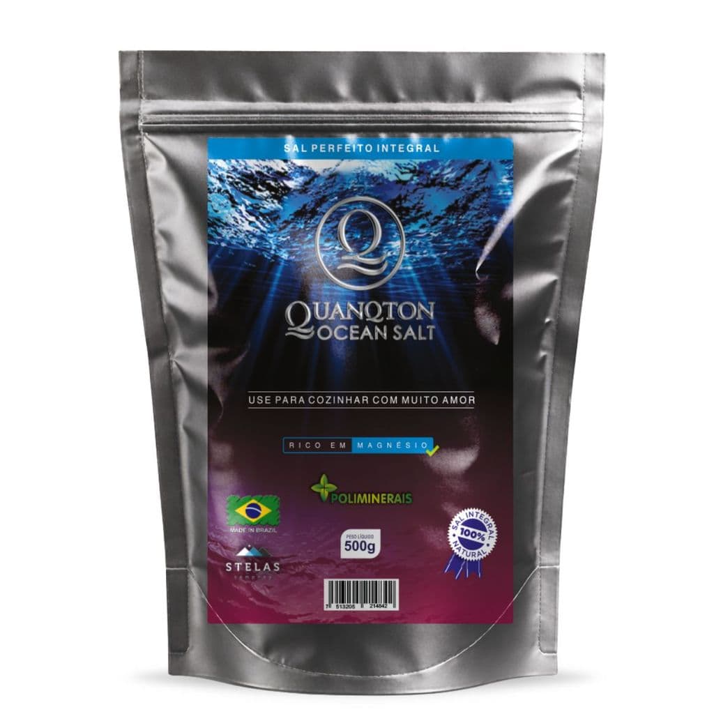 Sal Marinho Integral de 500g Natural Moído Quanqton Ocen Salt