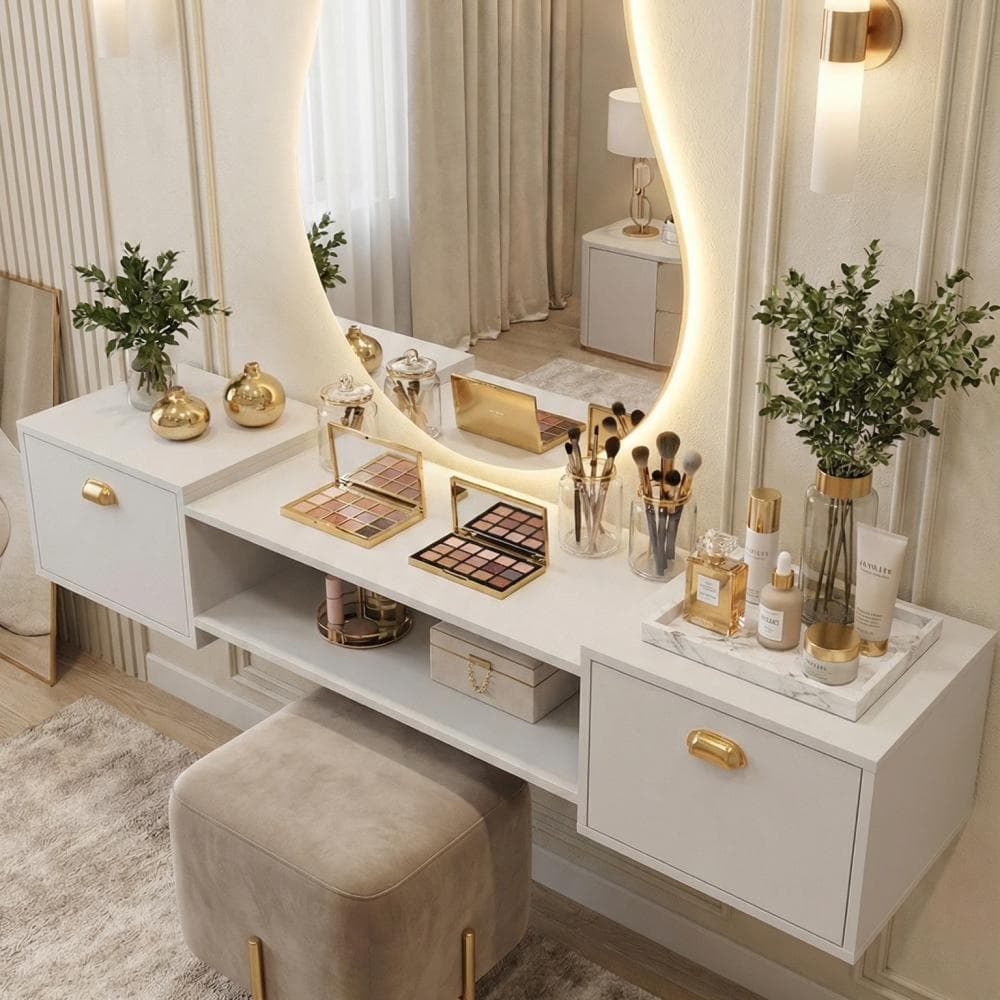 Penteadeira Camarim Maquiagem Leão com 1.80mts Amplo Espaço - Make up