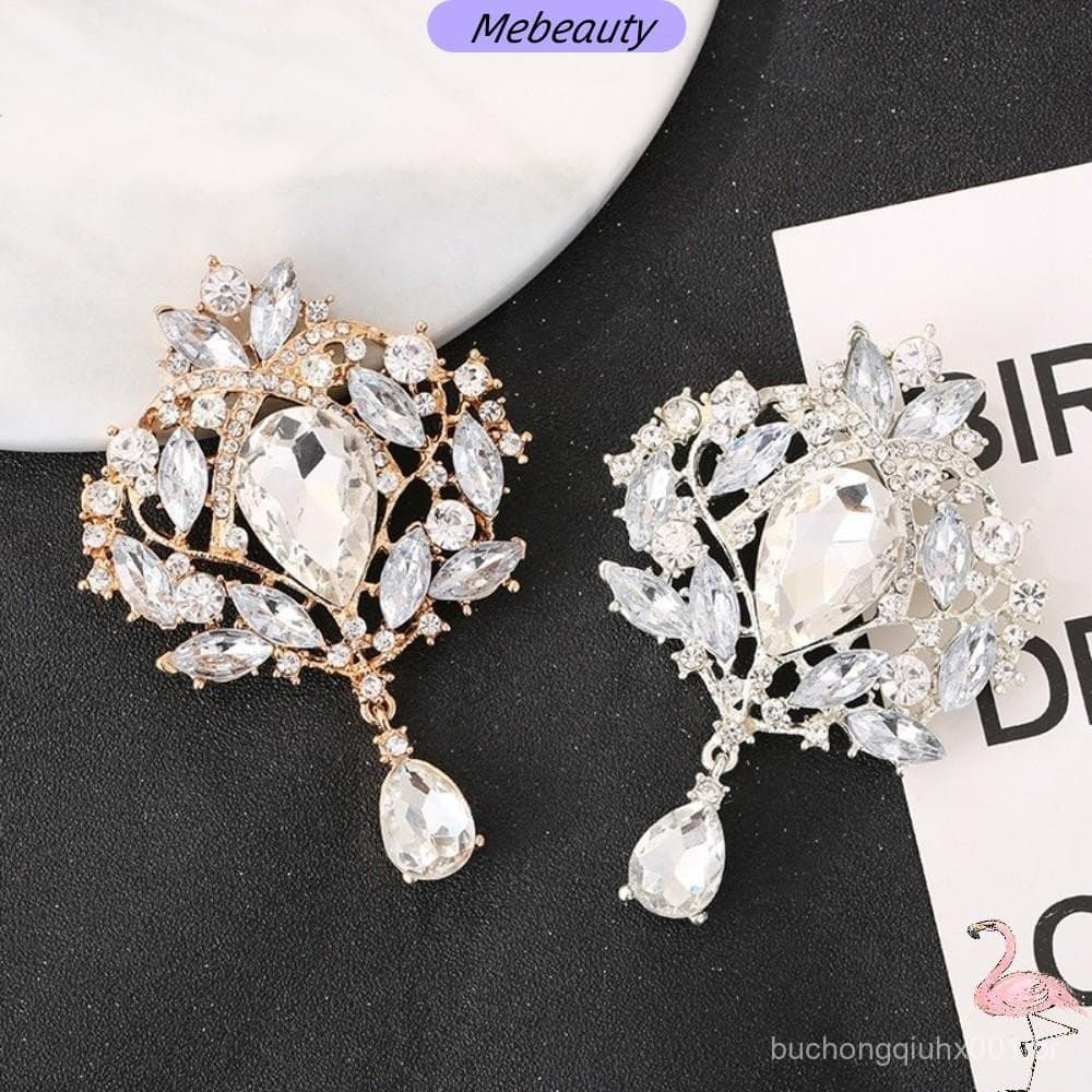 MEBEAUTYBR Broche Decorativo de Lapela, Broche de Cristal em Forma de Gota d'Água de Metal Multifuncional de Alta Qual