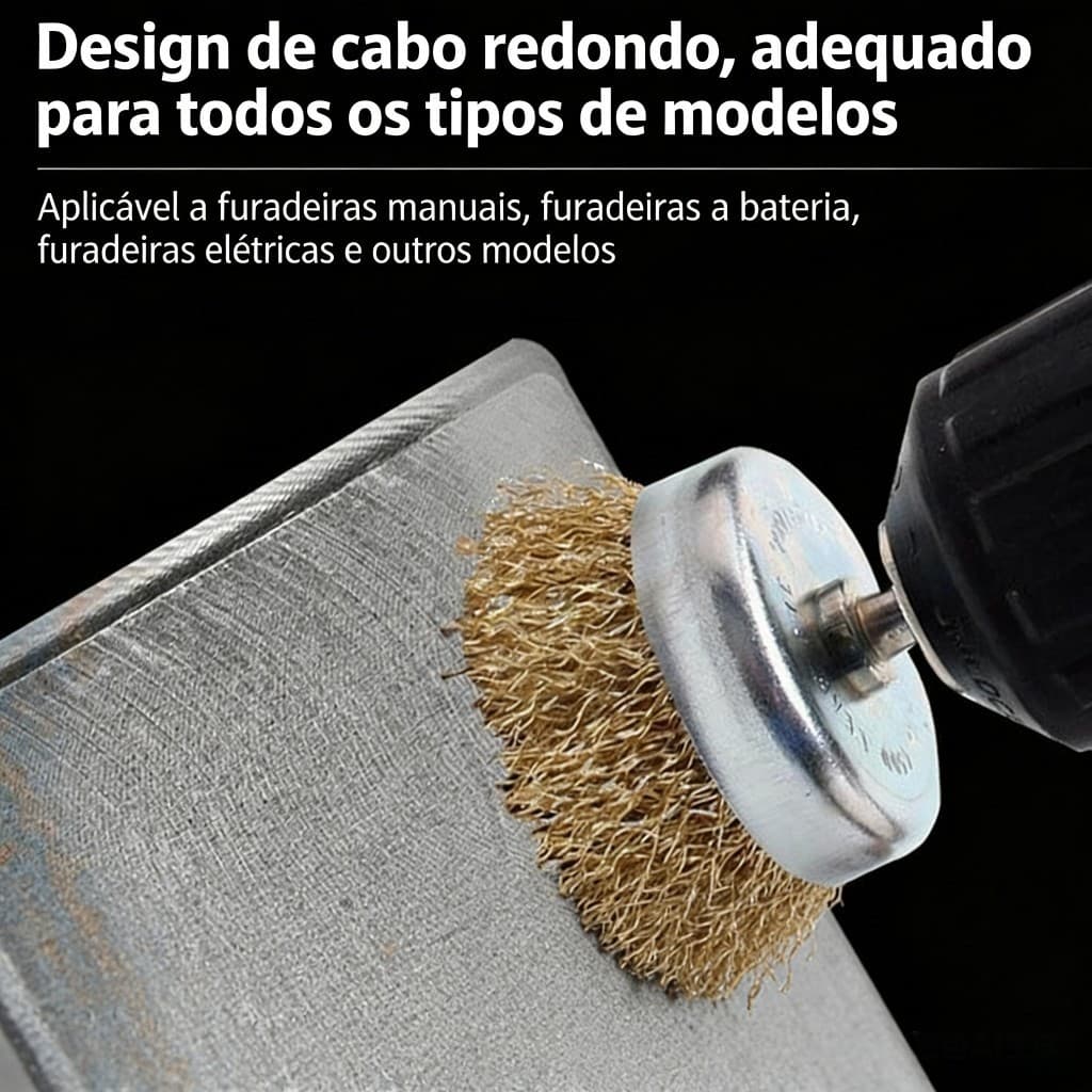 Remove ferrugem e tinta de uma só vez! Escova de arame de 2 polegadas, escova redonda de aço.