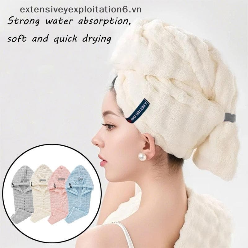 exten Toalha De Cabelo De Microfibra , Envoltório Extra Grande , Secagem Rápida Com Faixa Elástica , Turbante De Macio U