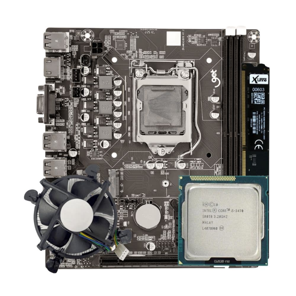 Kit Upgrade, I5 3470 + Placa Mãe 1155 + 4GB DDR3 + Cooler