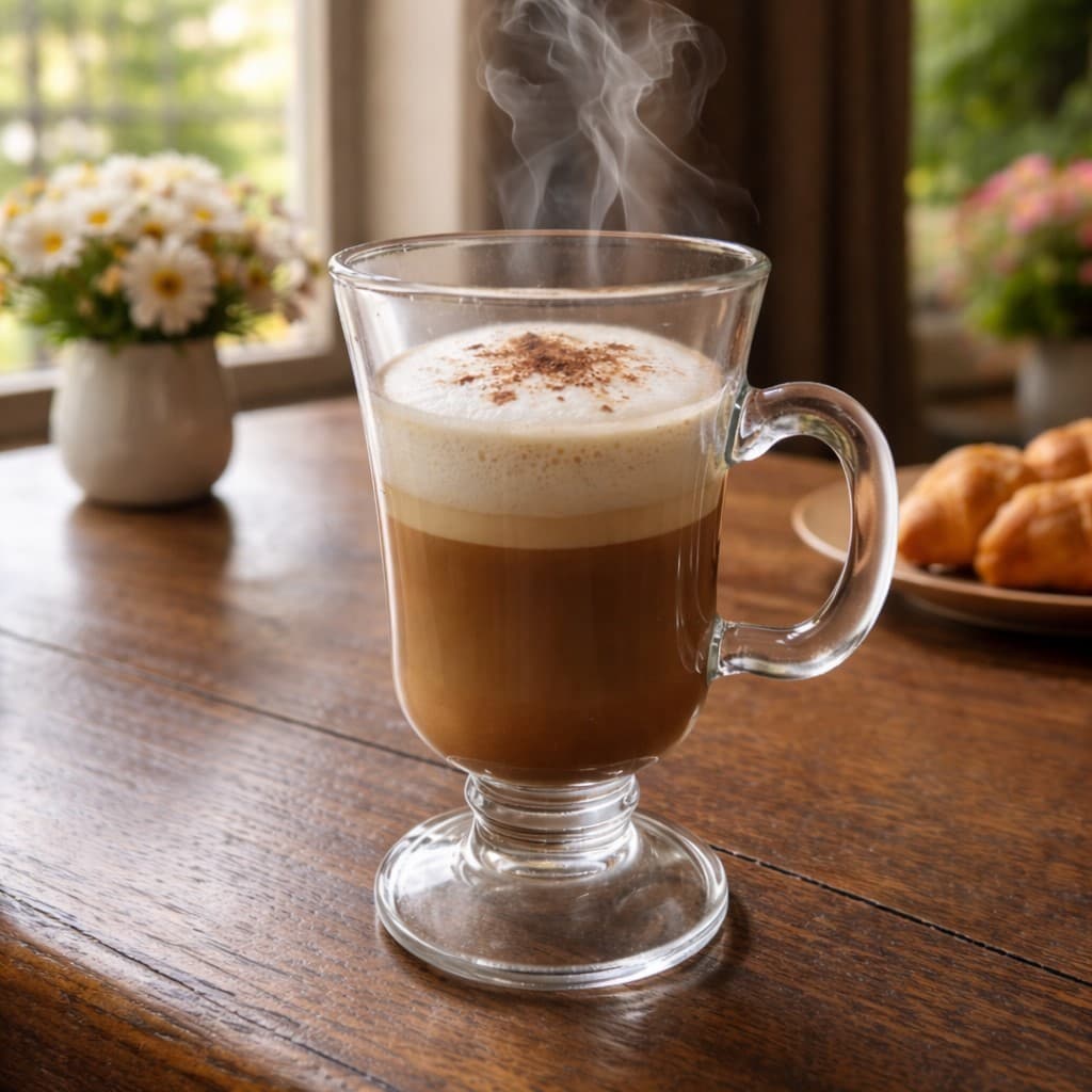 Kit 6 Canecas Vidro 240ml Cappuccino Café Transparente