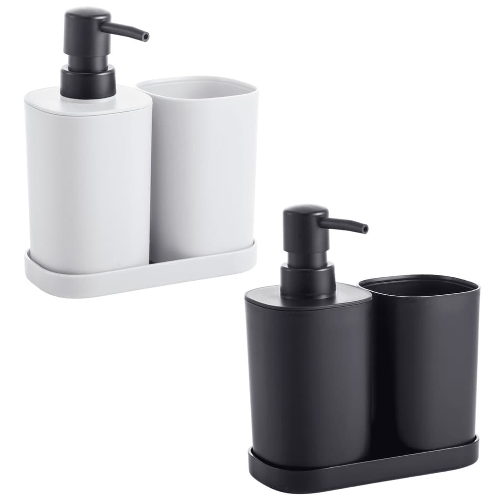 Kit Banheiro Lavabo Porta Sabonete Liquido Porta Escova Bandeja 3 Peças