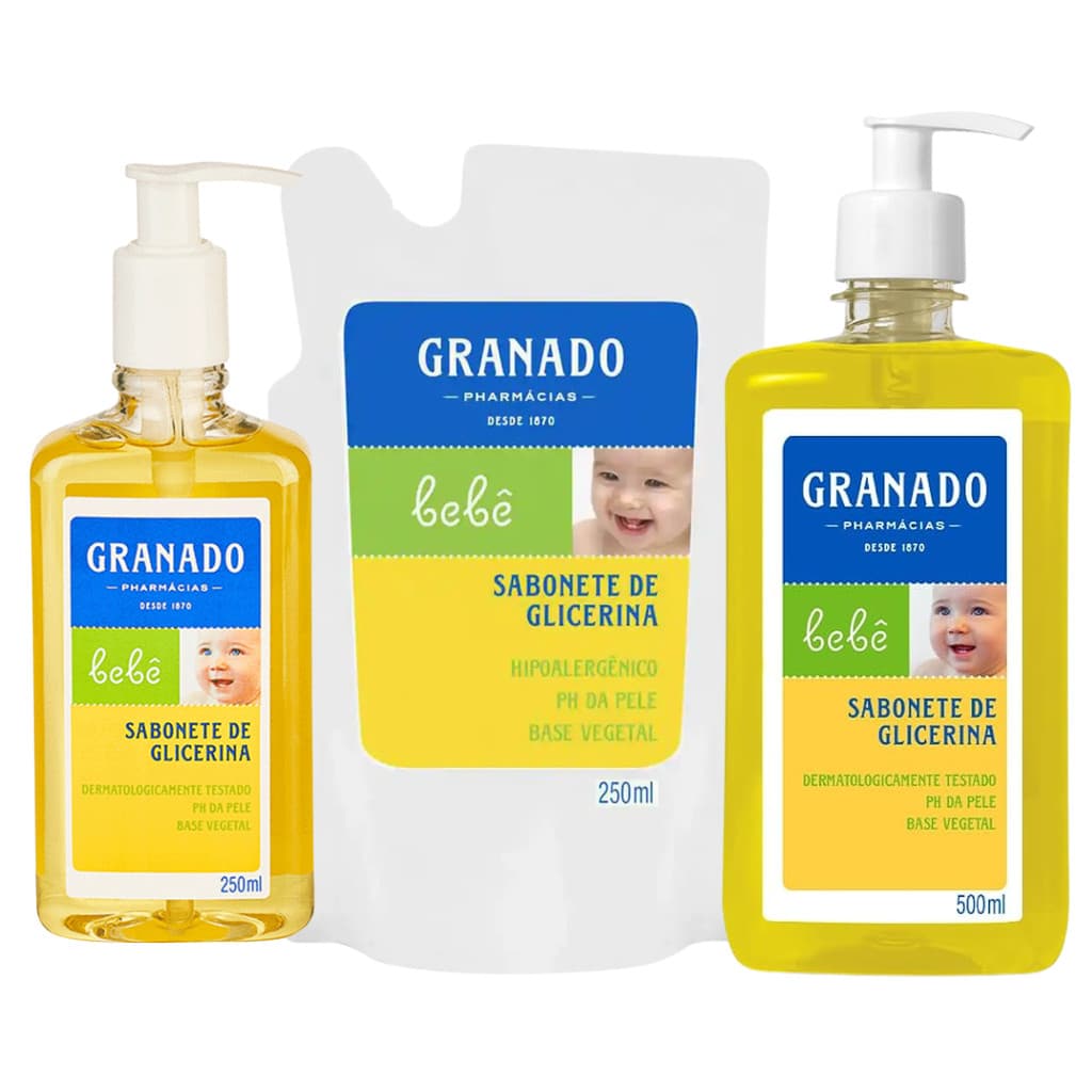 Sabonete Líquido Glicerina Granado Bebê Suave Pele Sensível 250ml 500ml Refil