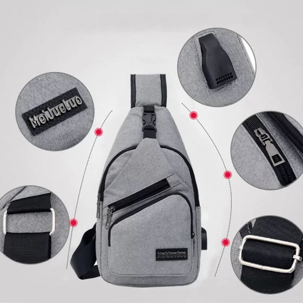Bolsa Mochila De Peito Tiracolo Pochete Bolsa Impermeável Transversal Masculina
