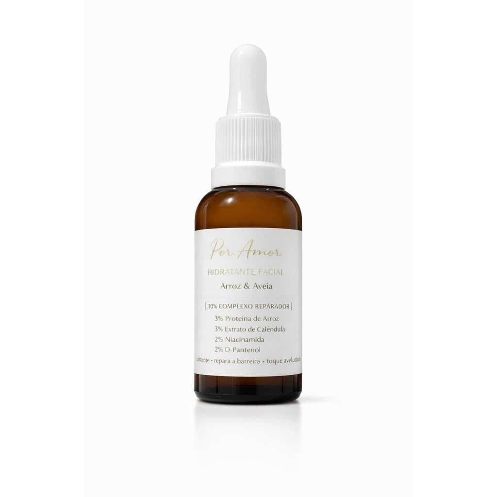 Hidratante Facial Calmante Peles Sensíveis Clareador Natural Arroz & Aveia – Por Amor