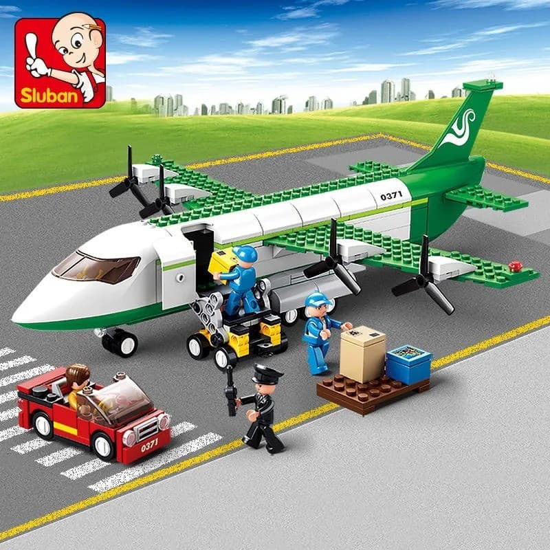 Compatível com Lego Air Bus Cargo Avião Estação Avião Série Menino Educacional Montado Bloco de Construção Brinquedos