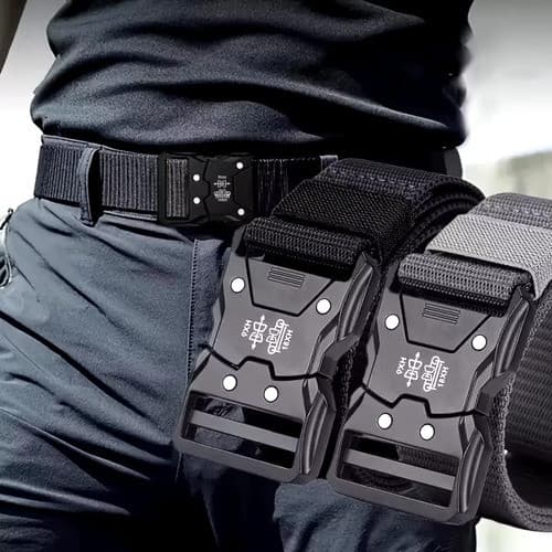 Cinto Tático Militar Com Fivela De Engate Rápido Snake - Esl Preto/preto/tático Lisa Único